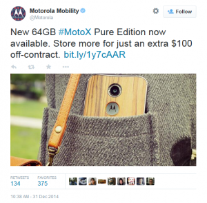 Motorola Moto X Pure Edition with 64GB is up-for-sells on Motorola