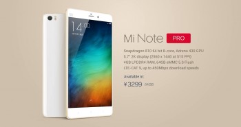 Xiaomi Mi Note Pro is unveiled